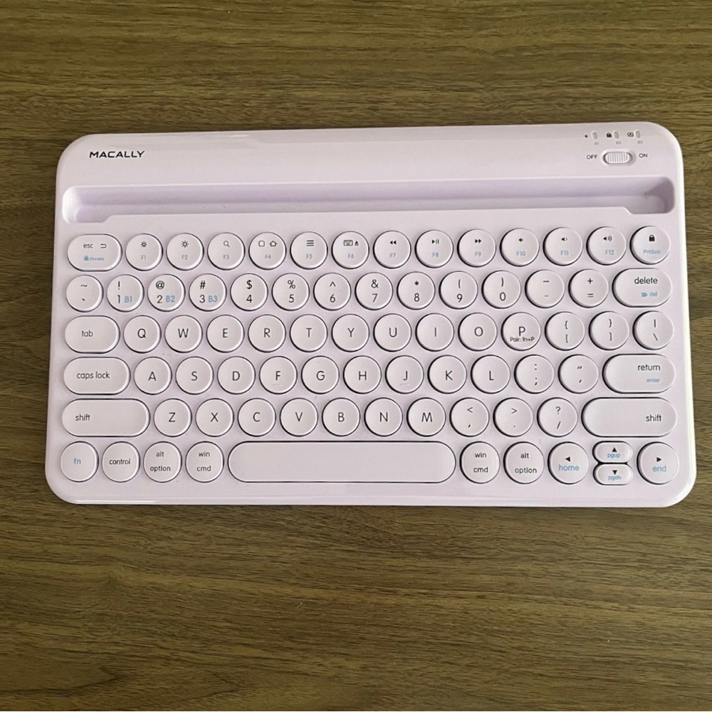 MAC-ALLY Purple Wireless Keyboard for iPad, iPhone, & iPod Touch BTTABKEYBATPU